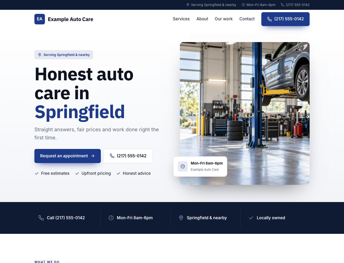 Example Auto website