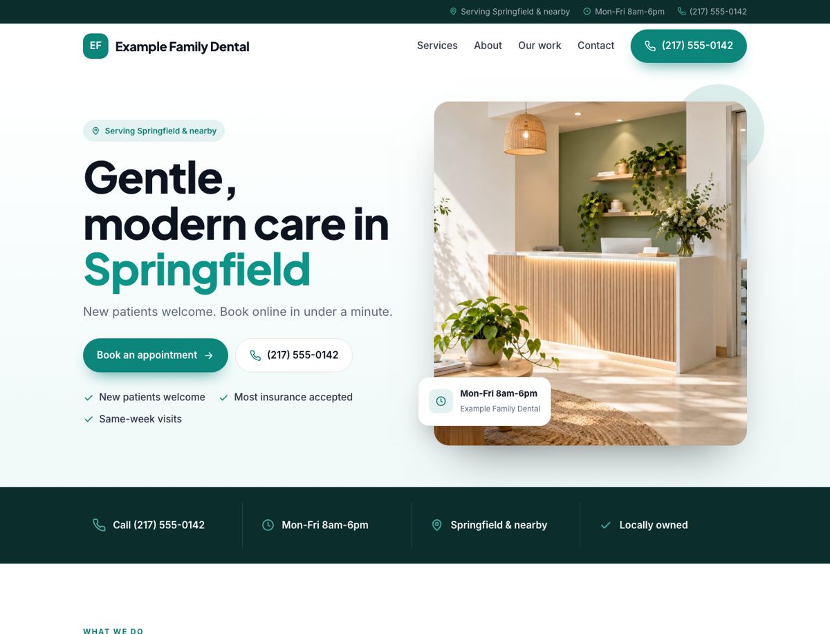 Example Healthcare website