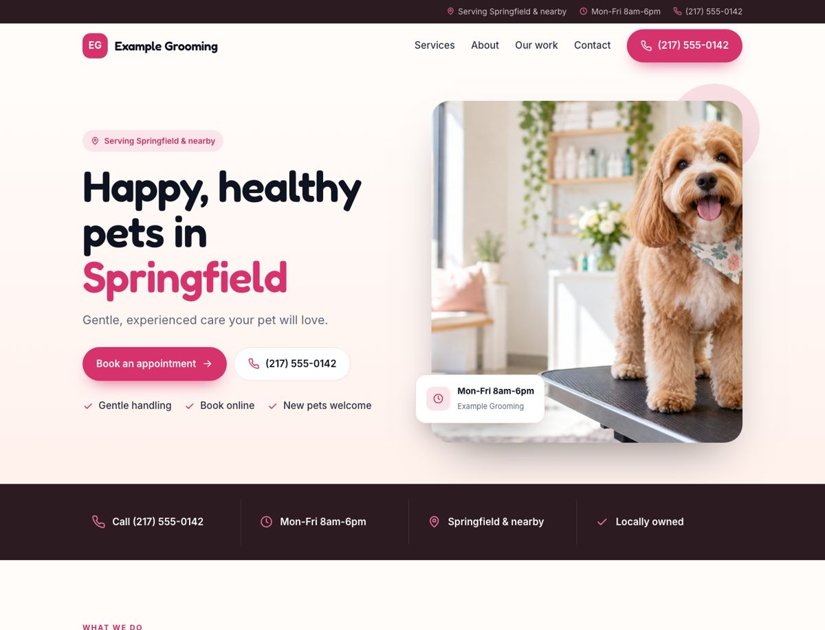 Example Pets website