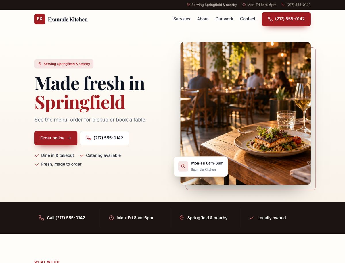 Example Restaurants website